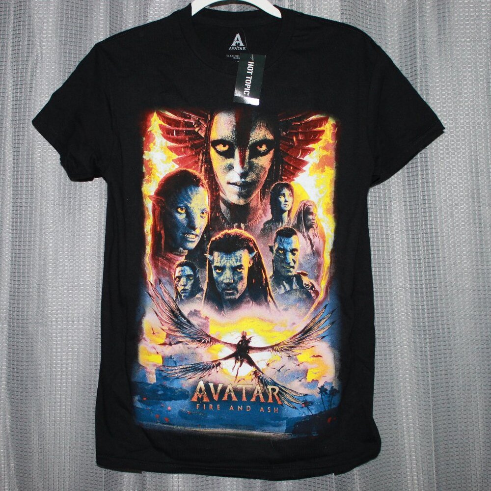 NWT Hot Topic Avatar: Fire & Ash Film Poster Black Graphic T- Shirt Unisex